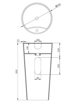 Умывальник (раковина) MEXEN ONYX-2 WHITE MATT напольный