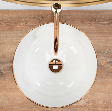 Умивальник (раковина) REA STELLA ROSE GOLD EDGE накладний *