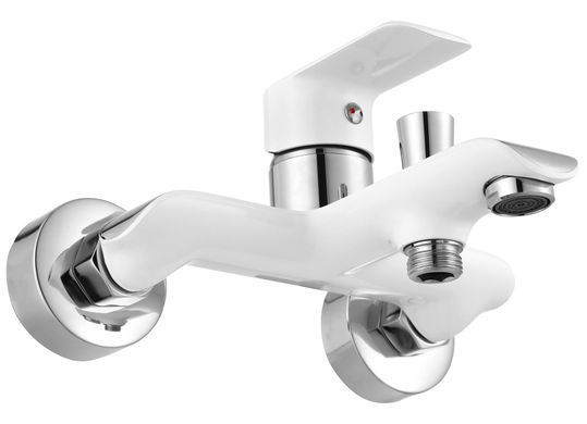 Змішувач для ванни та душу REA BLOOM WHITE CHROME настінний з виливом *