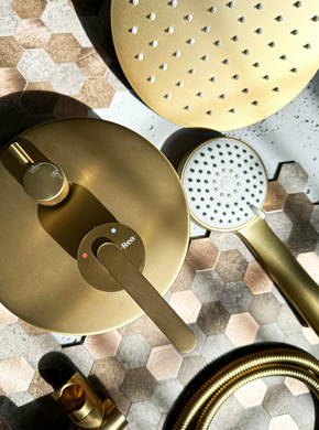 Душова система REA ONTARIO BRUSHED GOLD + BOX прихованого монтажу
