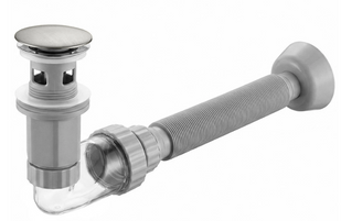 Мебельный сифон REA FLOW + CLICK-CLACK NICKEL универсальный REA-A9495