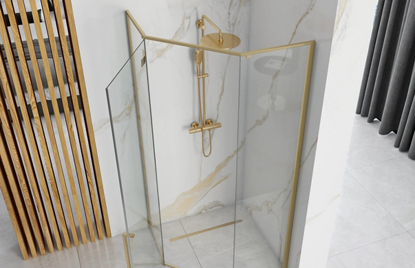 Душова кабіна REA DIAMOND 100х100 BRUSHED GOLD