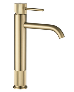 Змішувач для раковини REA LUNGO STRIPE BRUSHED GOLD високий