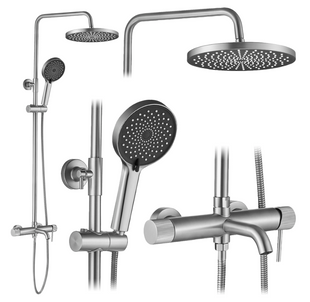 Душевой гарнитур REA LUNGO STRIPE NICKEL BRUSHED с изливом