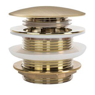 Донный клапан для ванны VBI BRUSHED GOLD click-clack универсальный VBI-059001BG