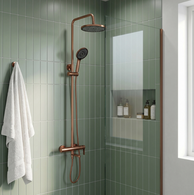 Душевой гарнитур REA ARCOS BRUSHED COPPER с изливом