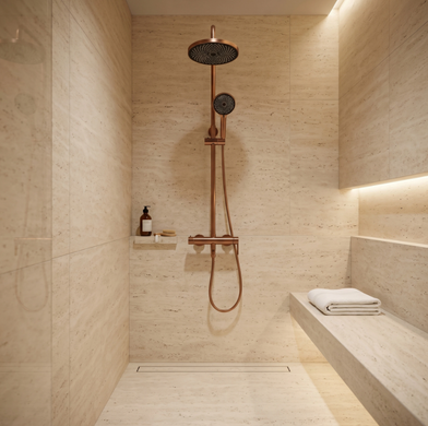 Душевой гарнитур REA ARCOS BRUSHED COPPER с изливом