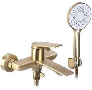 Смеситель для ванны и душа REA AVALON BRUSHED GOLD настенный с изливом