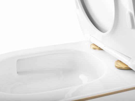 Подвесной унитаз REA CARLO MINI TORNADO NFQ WHITE GOLD EDGE