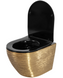 Подвесной унитаз REA CARLO FLAT BRUSHED GOLD BLACK золотой