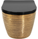 Подвесной унитаз REA CARLO FLAT BRUSHED GOLD BLACK золотой