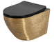 Подвесной унитаз REA CARLO FLAT BRUSHED GOLD BLACK золотой