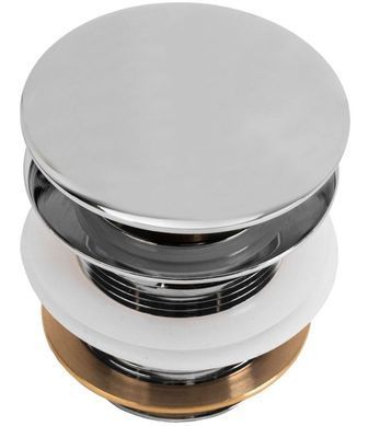 Донний клапан для ванни VBI CHROME click-clack, універсальний VBI-059001CH