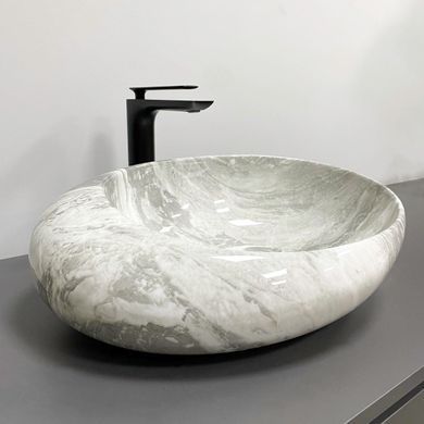 Умывальник (раковина) VBI RICCIA LIGHT STONE GLOSSY накладной