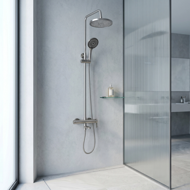 Душевой гарнитур REA ARCOS NIKIEL BRUSHED с изливом