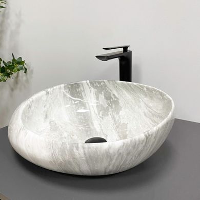 Умывальник (раковина) VBI RICCIA LIGHT STONE GLOSSY накладной