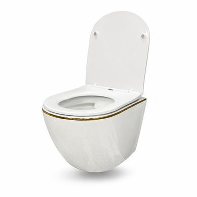 Подвесной унитаз VBI VULCANO WHITE GOLD EDGE