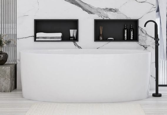 Встраиваемая полка REA 30X45 BLACK MATT с ободком