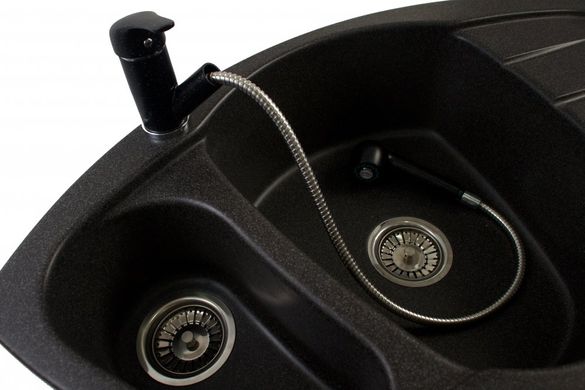 Кухонна мийка GRANITAN COMPACT BLACK чорна з вкрапленням