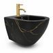 Подвесное биде VBI VULCANO BLACK MARBLE MATT