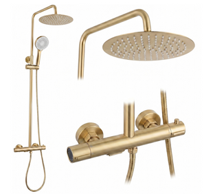 Душевой гарнитур REA DROP BRUSHED GOLD с термостатом
