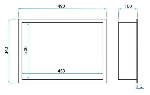 Встраиваемая полка REA 30X45 NICKEL BRUSHED с ободком