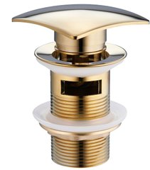 Донный клапан для раковины MEXEN KLIK-KLAK GOLD c переливом квадратный MEX-79926-50