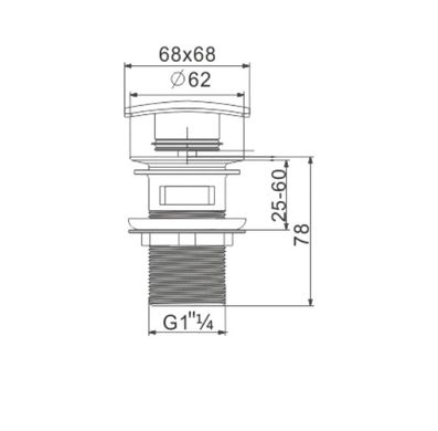 Донный клапан для раковины MEXEN KLIK-KLAK GOLD c переливом квадратный MEX-79926-50