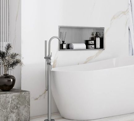 Встраиваемая полка REA 30X60 NICKEL BRUSHED с ободком