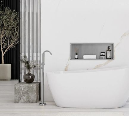 Встраиваемая полка REA 30X60 NICKEL BRUSHED с ободком