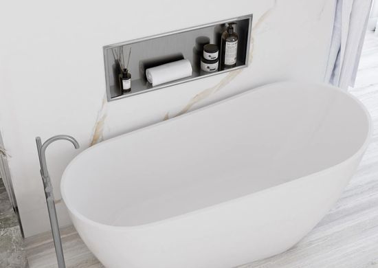 Встраиваемая полка REA 30X60 NICKEL BRUSHED с ободком