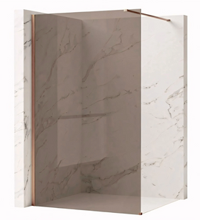 Душевая стенка REA FLEXI 130 BROWN BRUSHED COPPER