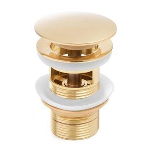 Донный клапан для раковины YOKA CLICK-CLACK GOLD с переливом * BK.POP-14-ZP-GLD
