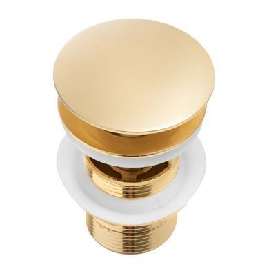 Донный клапан для раковины YOKA CLICK-CLACK GOLD с переливом * BK.POP-14-ZP-GLD