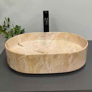Умивальник (раковина) VBI VERONA 50 TRAVERTINE GLOSSY накладний