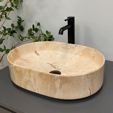 Умивальник (раковина) VBI VERONA 50 TRAVERTINE GLOSSY накладний