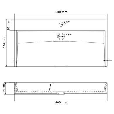 Умывальник (раковина) VBI VIESTE 60 GREY MATT накладной