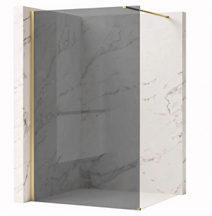 Душевая стенка REA FLEXI 100 GREY BRUSHED GOLD
