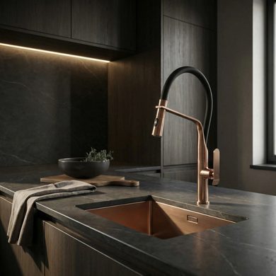Змішувач для кухні REA CASTOR BLACK BRUSHED COPPER