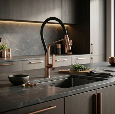 Змішувач для кухні REA CASTOR BLACK BRUSHED COPPER