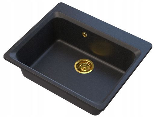 Кухонна мийка GRANITAN ZANTE BLACK GOLD чорна із золотим вкрапленням