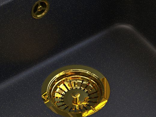 Кухонна мийка GRANITAN ZANTE BLACK GOLD чорна із золотим вкрапленням