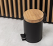 Корзина для мусора YOKA BIN BLACK BAMBOO 3л. для ванной комнаты