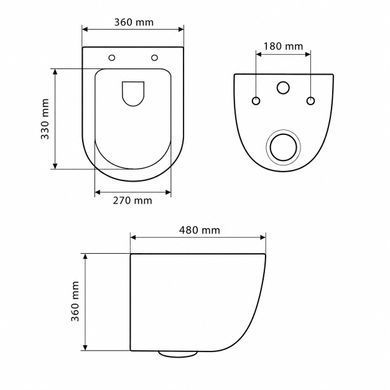 Подвесной унитаз VBI VULCANO GREY MATT