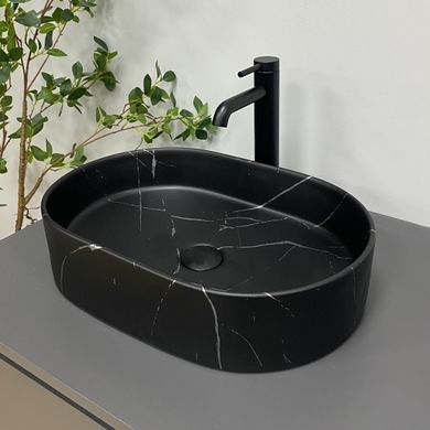 Умивальник (раковина) VBI VERONA 50 BLACK MARMO MATT накладний