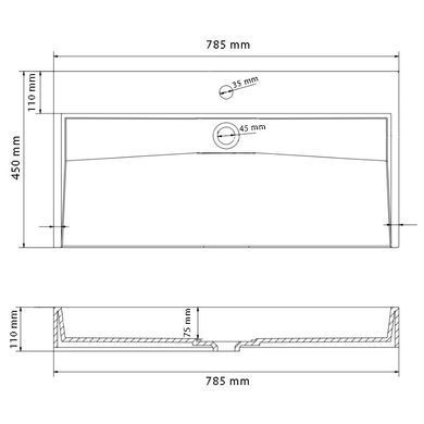 Умивальник (раковина) VBI VIESTE 80 GREY MATT накладний
