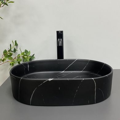 Умивальник (раковина) VBI VERONA 50 BLACK MARMO MATT накладний