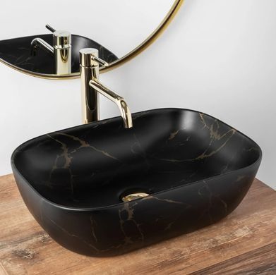 Умывальник (раковина) REA BELINDA BLACK MARBLE MATТ накладной