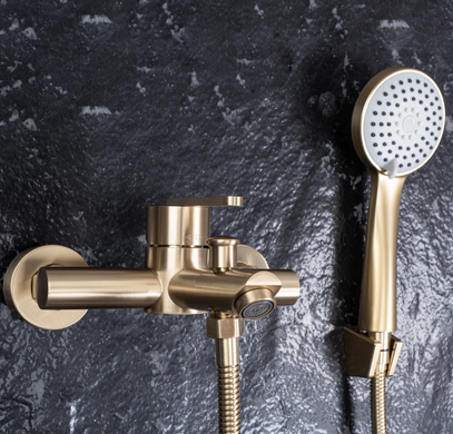 Смеситель для ванны и душа REA ONTARIO BRUSHED GOLD с изливом