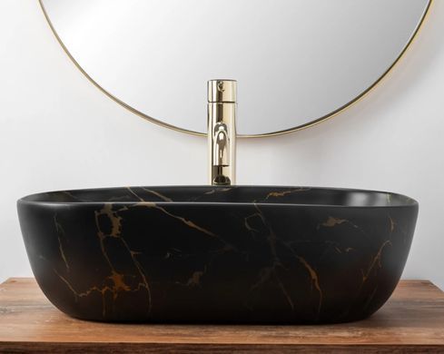Умывальник (раковина) REA BELINDA BLACK MARBLE MATТ накладной